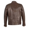 Milwaukee Leather men's broken brown leather jacket with front zipper closure, stylish men’s jacket with classic design.