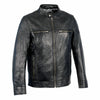 Milwaukee Leather men's black classic fashion leather jacket with zipper closure, stylish and durable for casual wear.