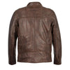 Milwaukee Leather men's broken brown leather jacket with front zipper closure, stylish men's jacket from Milwaukee Leather.