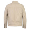 Milwaukee Leather men's linen cafe racer leather jacket with front zipper closure, featuring a sleek design and classic style.
