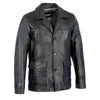 Milwaukee Leather men's black button closure car coat blazer leather jacket, stylish and tailored for a classic look.