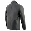 Milwaukee Leather men's black leather blazer with 2-button closure, stylish car coat blazer, tailored for a sleek look.