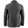 Milwaukee Leather men's black car coat blazer with 2-button closure, stylish leather jacket, front pockets, and tailored fit.