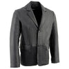 Milwaukee Leather men's black 2-button closure car coat blazer leather jacket with classic style and sleek design.