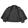 Milwaukee Leather men's black fashion jacket with piping design, featuring a stylish leather construction and modern fit.