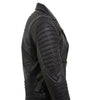 Milwaukee Leather men's black fashion jacket with piping design, featuring stylish details and a sleek leather finish.