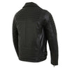 Milwaukee Leather men's black leather fashion jacket with piping design, featuring a stylish and fitted silhouette.