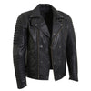Milwaukee Leather men's black fashion jacket with piping design, featuring a sleek leather exterior and stylish collar detail.