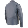 Milwaukee Leather men's blue classic motorcycle leather jacket with front zipper and stylish design, perfect for motorcycle riding.