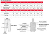 Milwaukee Leather pink and black waterproof rain suit with Oxford fabric, designed for women, displayed on size chart.