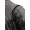Milwaukee Leather men's black vented leather scooter jacket with side laces, featuring a stylish, classic design and durable construction.