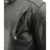 Milwaukee Leather men's black vented leather scooter jacket with side laces, stylish and durable men's jacket for riding.