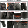 Milwaukee Leather men's black vented leather scooter jacket with side laces, featuring a stylish and durable design.