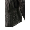 Milwaukee Leather men's black vented scooter motorcycle leather jacket with side laces, tall size, stylish and protective.