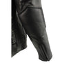 Milwaukee Leather men's black vented Scooter motorcycle leather jacket with side laces, tall size, and stylish design.