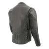 Milwaukee Leather Tall SH1010 Men's black vented motorcycle leather jacket with side laces, tall sizing, stylish and durable.