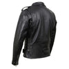 Milwaukee Leather men's black Brando motorcycle jacket made of cowhide leather with side lacing, classic style and durable construction.
