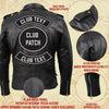Milwaukee Leather Black Classic Brando motorcycle jacket for men with cowhide leather and side lacing, back view.