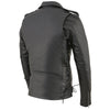 Milwaukee Leather men's black Brando motorcycle jacket with cowhide leather and side lacing, classic style, tall cut, size SH1011TALL