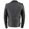 Milwaukee Leather men's black Brando motorcycle jacket with cowhide leather and side lacing, tall fit, classic style.