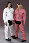Milwaukee Leather women's white braided leather chaps, classic style with detailed stitching and sturdy design.