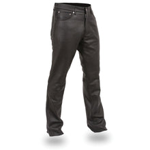 Leather King SH1140 Men's Black Leather 5 Pocket Jean Style Pants