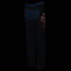 Milwaukee Leather Women's black textile motorcycle riding chaps with orange accents and tribal embroidery, designed for riding comfort.