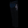 Milwaukee Leather women's black textile motorcycle chaps with pink accents and tribal embroidery, designed for riding comfort and style.