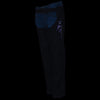 Milwaukee Leather Women's Black with Purple Textile Motorcycle Riding Chaps with Tribal Embroidery, showing detailed design and craftsmanship.