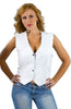 Milwaukee Leather SH1227 Women's White 'Classic Western' Leather 4-Snap Button Vest