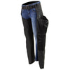 Milwaukee Leather Women's Winged Solid Black Textile Chaps with adjustable straps and reinforced knee areas.