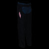 Milwaukee Leather Women's Winged Black and Red Textile Chaps with decorative wing design and adjustable waist strap.