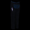 Milwaukee Leather women's winged black and purple textile chaps with detailed stitching and adjustable waist for riding comfort.