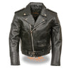 Black toddler motorcycle leather jacket by Milwaukee Leather featuring a classic design, suitable for kids' motorcycle or casual wear.