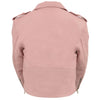 Pink leather motorcycle jacket for girls by Milwaukee Leather, classic style, kids clothing, with pink color and detailed design.