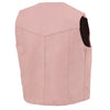 Milwaukee Leather girls pink three snap leather vest with a plain pink design, suitable for kids' clothing.