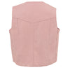 Milwaukee Leather girls' pink leather vest with three snap buttons, designed for kids, featuring a plain pink color and stylish fit.