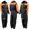 Milwaukee Leather NexGen Ladies black and orange armored waterproof rain suit with hood, designed for rain protection and durability.