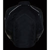 Milwaukee Leather NexGen SH2153 men's black and grey armored moto textile and leather combo jacket, front view with protective details