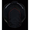 Milwaukee Leather NexGen SH2153 men's black and red armored leather and textile motorcycle jacket with mesh panels.