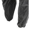 Milwaukee Leather Women's black and grey waterproof rain suit with reflective piping, designed for outdoor protection.