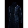 Milwaukee Leather women's black and grey waterproof rain suit with reflective piping, designed for outdoor protection and visibility.