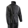 Milwaukee Leather women's waterproof rain suit with black and grey hooded design, ideal for motorcycle and outdoor use.