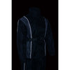 Milwaukee Leather women's black and grey waterproof rain suit with reflective piping, designed for outdoor protection and visibility.