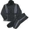 Milwaukee Leather women's waterproof rain suit in black and grey with reflective piping, designed for rain protection.