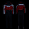 Milwaukee Leather NexGen men's black and red waterproof rain suit with hood, designed for weather protection.