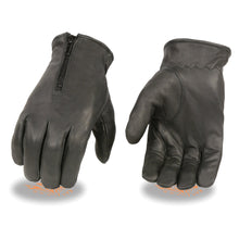 Milwaukee Leather SH226TH Men's Black Thermal Lined Leather Gloves with Zipper Closure