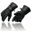 Milwaukee Leather SH232 Men's Black Leather Warm Lining Gauntlet Motorcycle Hand Gloves W/ Rain Mitten and Adjustable Strap
