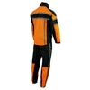 Milwaukee Leather men's black and orange water-resistant rain suit with reflective tape, designed for outdoor protection.