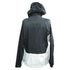 Milwaukee Leather NexGen Ladies beige and black waterproof rain suit with hood, shown from the back.